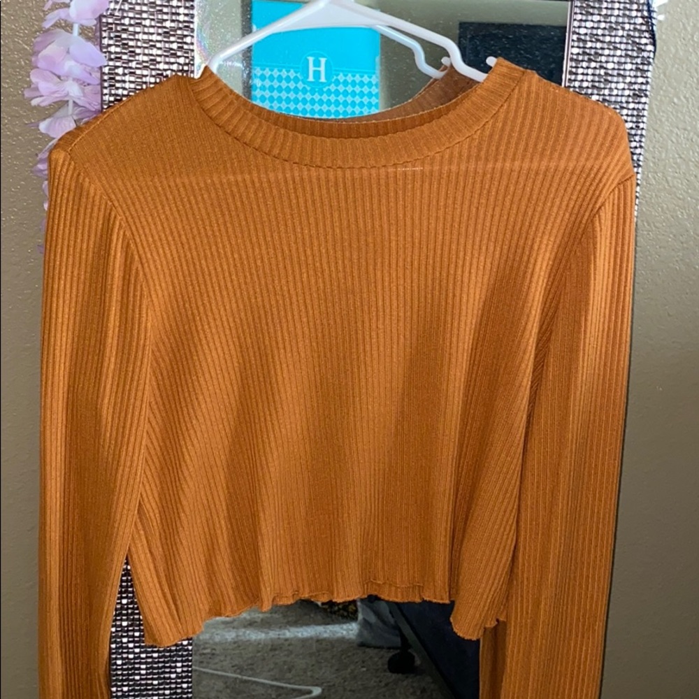 Cropped mustard long sleeve